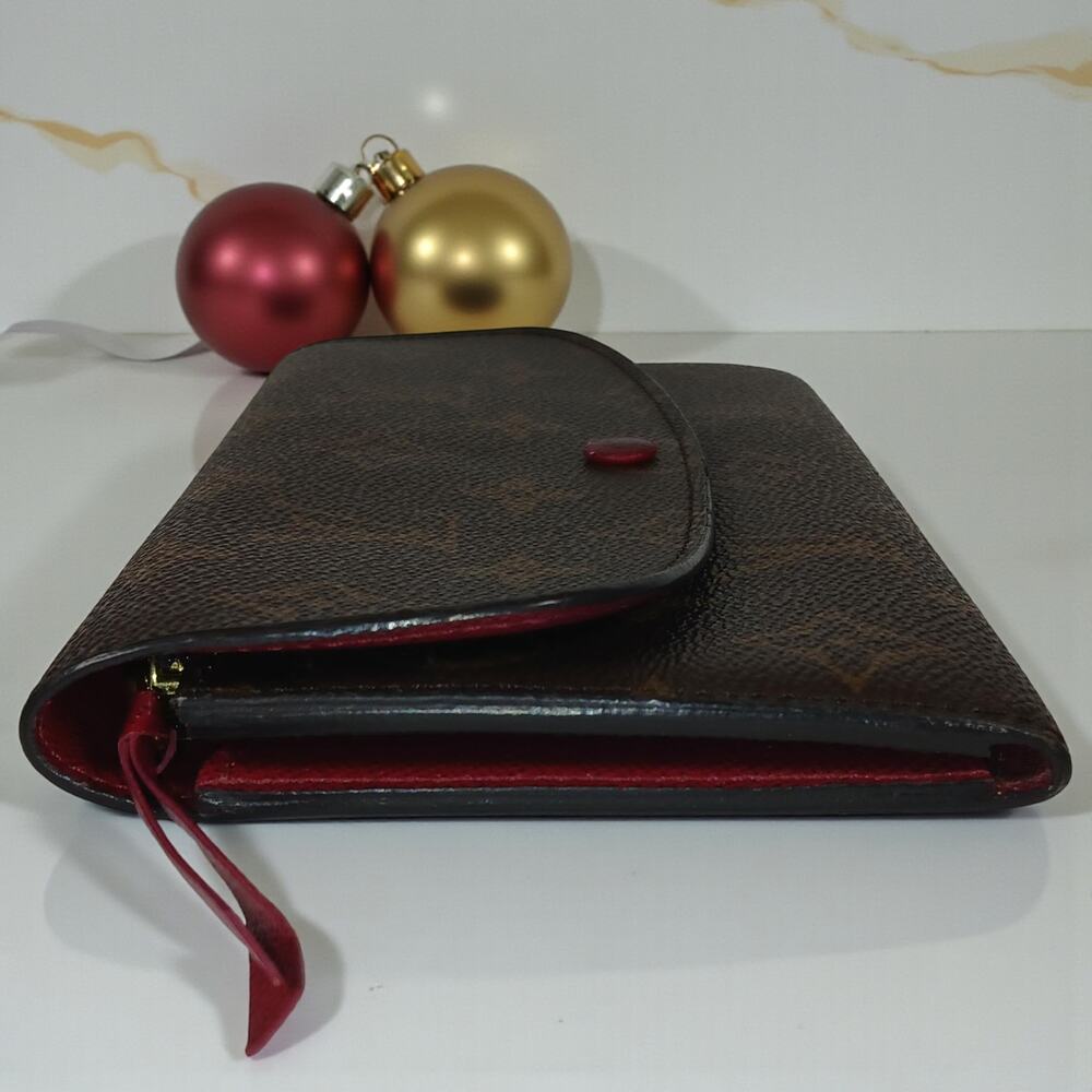Authentic Louis Vuitton Emilie Logo Canvas Pink Leather Wallet & Gold Chain COA - Picture 7 of 14